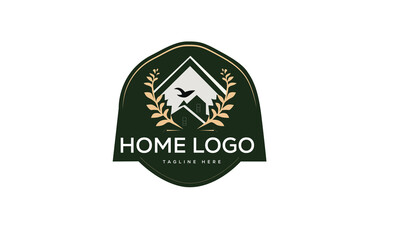 Modern Home and House Logos and Gold Icons: Graphic Design for Property Monograms