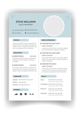 modern minimalist simple template resume for curriculum