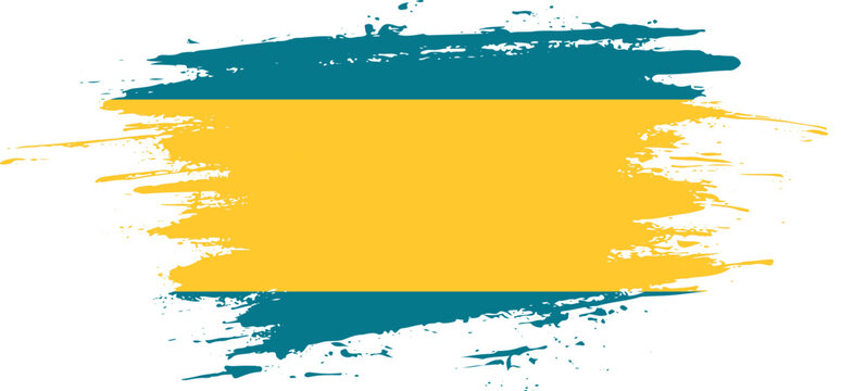 Creative hand-drawn brush stroke flag of BAHAMAS country vector illustration
