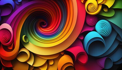 abstract background with circles , AI generated Image, 3D ilustration , Wallpaper  - obrazy, fototapety, plakaty