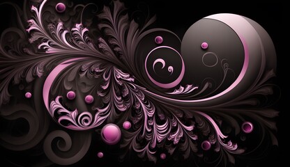 abstract floral background , 3D ilustration , AI generated Image 