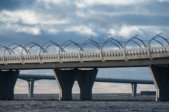 Fragment of the Western High-Speed Diameter Bridge across the Neva