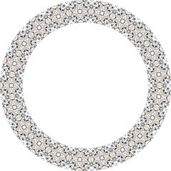 Decorative floral frame. Elegant element for design in Eastern style, place for text. Floral golden border. Lace illustration for invitations and greeting cards.