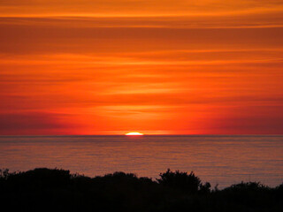 Sunrise over the Mediterrean Ocean from Punta Prima, Menorca