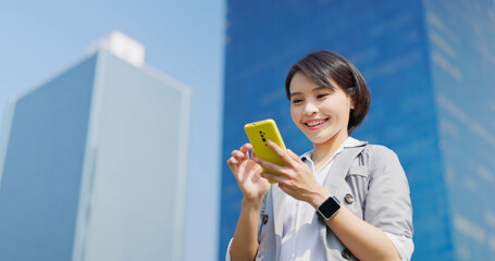 businessfemale use mobile phone