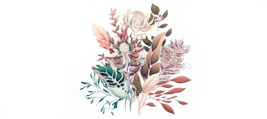 Abstract Floral Botanical Illustration: A Unique and Creative Artwork