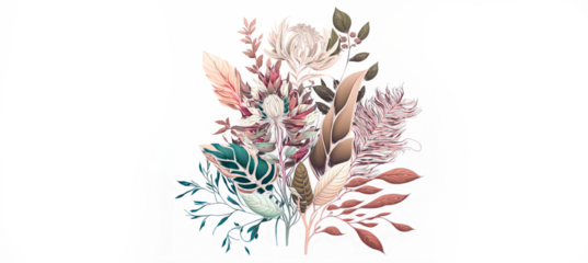 Abstract Floral Botanical Illustration: A Unique and Creative Artwork