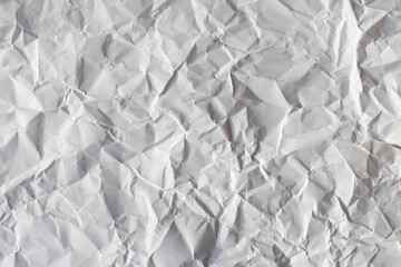 Crumpled pattern white sheet of paper