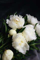 White peonies, wedding bouquet