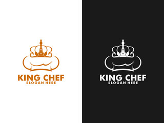 King Food Logo, Crown food or Royal Food fork knife spoon Logo vector Design Illustration