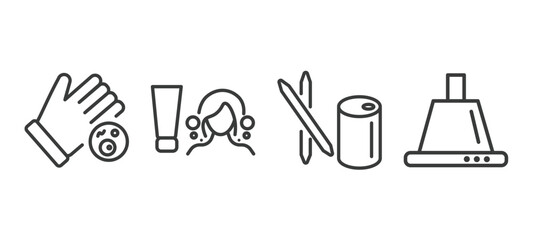 set of hygiene and sanitation thin line icons. hygiene and sanitation outline icons included drying hands, scrub up, toothpick, extractor vector.