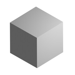 Abstract three-dimensional cube design element. 3d infographic presentation cube icon.