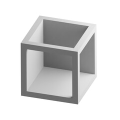 Abstract three-dimensional cube design element. 3d infographic presentation cube icon.