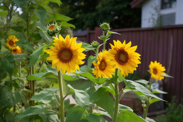 Sunflowers in the garden