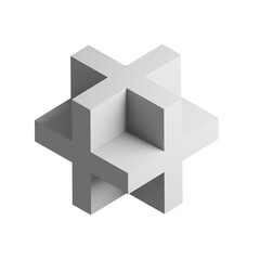 Abstract three-dimensional cube design element. 3d infographic presentation cube icon.
