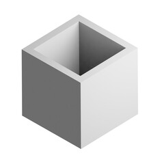 Abstract three-dimensional cube design element. 3d infographic presentation cube icon.