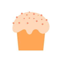 Easter cupcake vector illustration in flat style