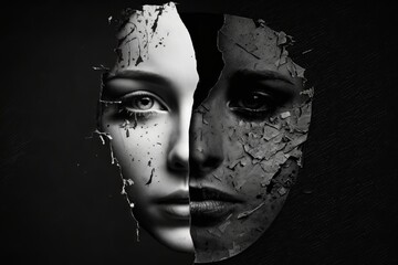 a broken soul, ai generated, Generative AI