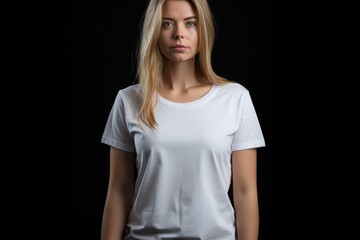 Fototapeta premium Women wearing White t-shirt mockups. Generative AI.