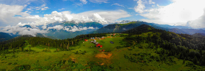 Kaçkar Mountains National Park, Badara Plateau and Kaçkar Mountains panorama view