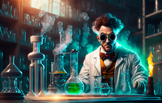 The Mad Scientist's Chemistry Experiments: A Chaotic Journey into the Unknown.