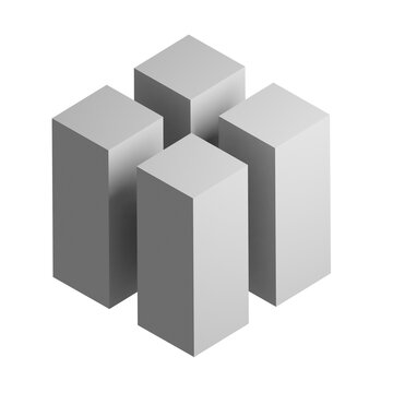 Cube icon design element. Isometric cube, business presentation infographic object.