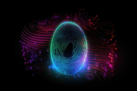 Biometrics identification and cyber security concept. Generative AI.