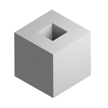 Cube icon design element. Isometric cube, business presentation infographic object.