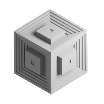 Cube icon design element. Isometric cube, business presentation infographic object.