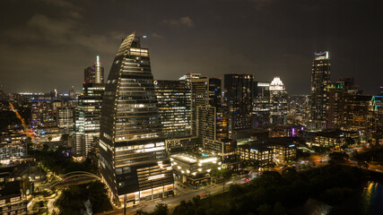 Obraz premium Austin, Texas Aerial Photo at Night 2