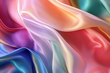 Abstract background with silky waves. Generative AI.
