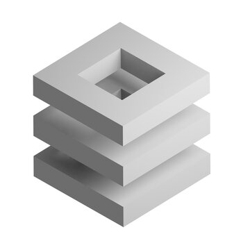 Cube icon design element. Isometric cube, business presentation infographic object.