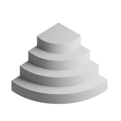 Cube icon design element. Isometric ladder, business presentation infographic object.