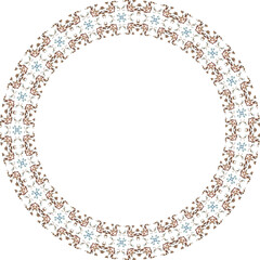 Decorative floral frame. Elegant element for design in Eastern style, place for text. Floral golden border. Lace illustration for invitations and greeting cards.