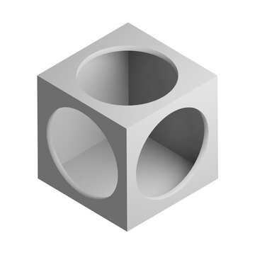 Cube icon design element. Isometric cube, business presentation infographic object.