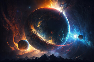 Obraz premium Alien Skies. Cosmic background