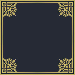 A black background with a gold border