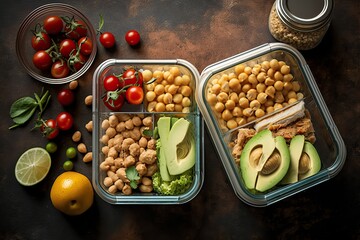 Wholesome Chickpea Meal Prep Containers (Ai generated)