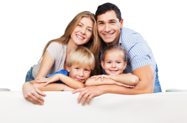 Beautiful smiling family sitting
