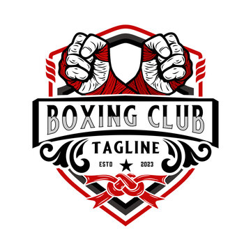 boxing sport logo. with vintage style ornaments. perfect for boxing sport