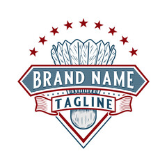 badminton sport championship logo design. perfect for team or club badminton