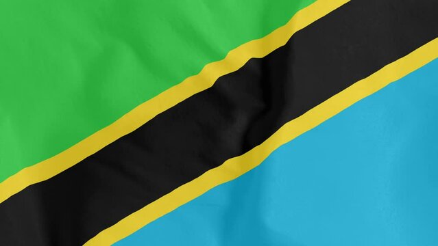 Tanzania Flag. Seamless loop animation of the Tanzania Flag. 4K. 3D animation National flag