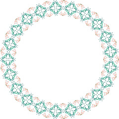 Decorative frame with floral pattern. Elegant element for design in Eastern style, place for text. Floral border. Lace illustration for invitations and greeting cards.