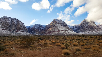 Desert mountains in winter