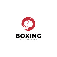 Vintage boxing logo. Boxing sport vector.