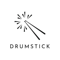 modern concept drum stick logo design template