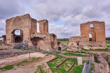 Villa dei Quintili archeological complex on the antique Appian Way (Via Appia Antica) in Rome,...