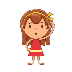 Girl scratching head