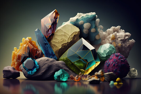 Geological Treasures. Different gems