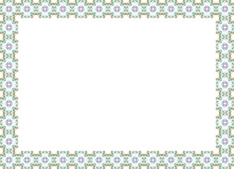 Decorative frame with floral pattern. Elegant element for design in Eastern style, place for text. Floral border. Lace illustration for invitations and greeting cards.